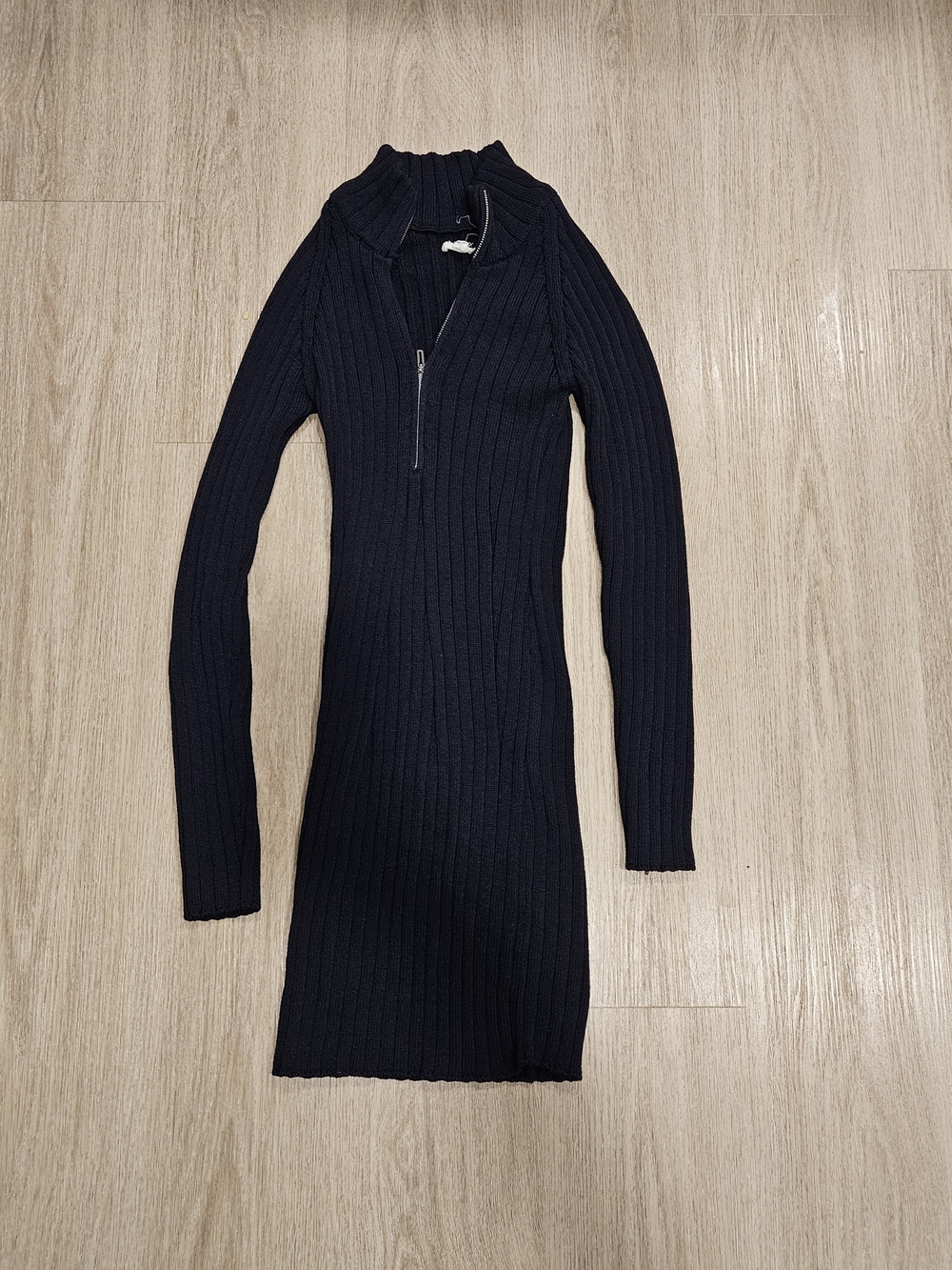 Pilcro by Anthropologie Ribbed Quarter-Zip Sweater Bodycon Dress - Size Large